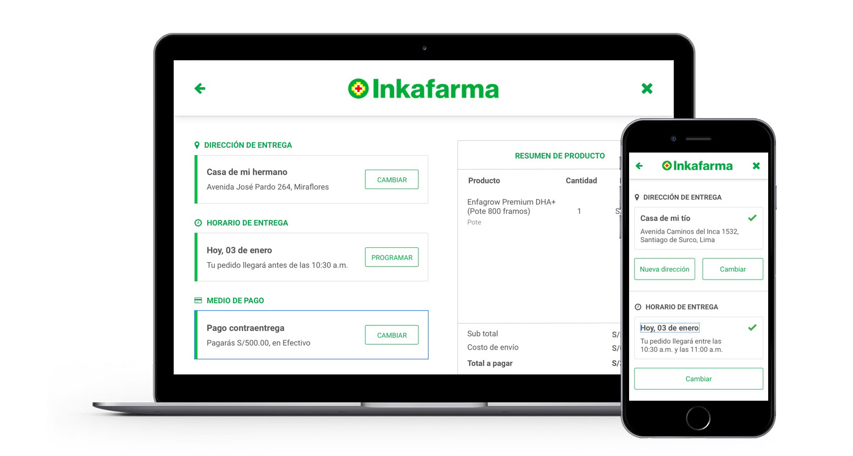 Inkafarma App Pantallas